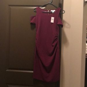 Cold shoulder maroon, Motherhood Maternity dress.